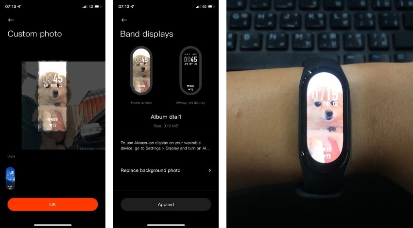 ตั้งค่าหน้าปัดนาฬิกา Xiaomi Smart Band 7