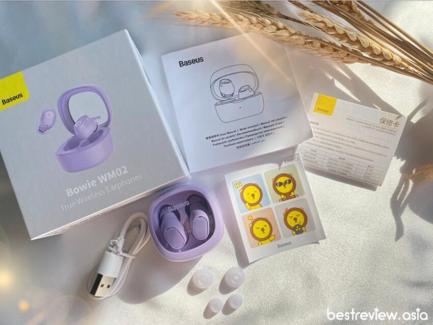อุปกรณ์ภายในกล่องหูฟัง Baseus Bowie WM02