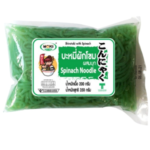 MOKI บะหมี่ผักโขมผสมบุก ไม่มีแป้ง บุกเพื่อสุขภาพ