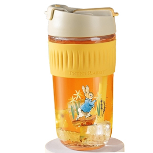 Peter Rabbit แก้วกาแฟพร้อมหลอด ปลอกซิลิโคนกันลื่น