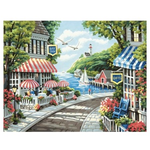ภาพวาดระบายสีน้ําตามตัวเลข รูปวิวทิวทัศน์ ขนาด 50x40 ซม.