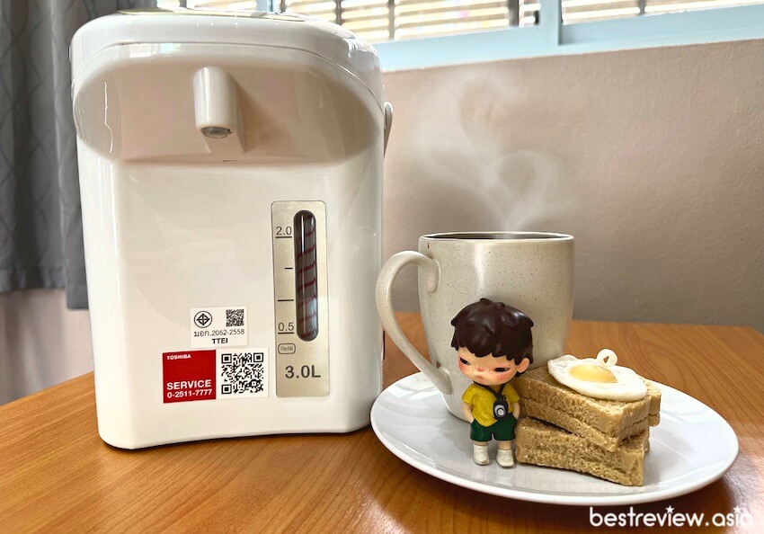 ทดสอบ จับเวลาน้ำเดือดแต่ละโหมด ของกระติกน้ำร้อนไฟฟ้า TOSHIBA รุ่น PLK-30FL