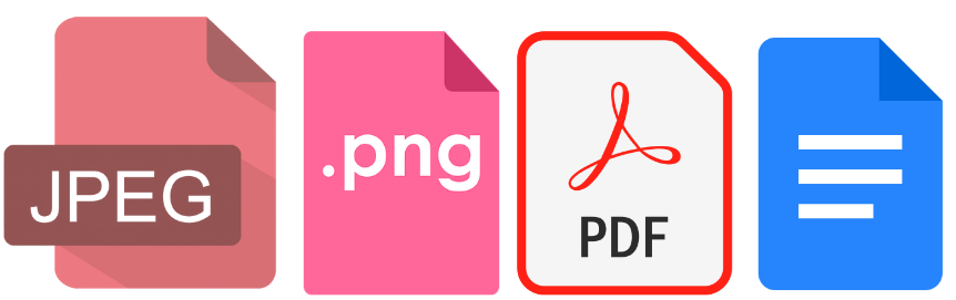 ชนิดไฟล์ต่างๆ ขนาดไฟล์ png jpg pdf doc