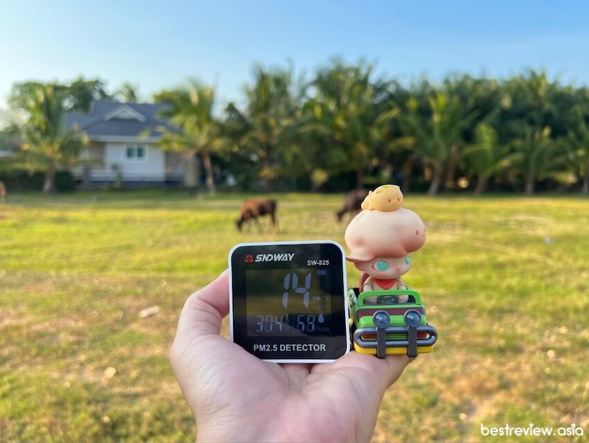 ทดสอบวัดปริมาณฝุ่น PM2.5 ด้วยเครื่อง SNDWAY รุ่น SW-825 ในพื้นที่ธรรมชาติที่อุดมสมบูรณ์