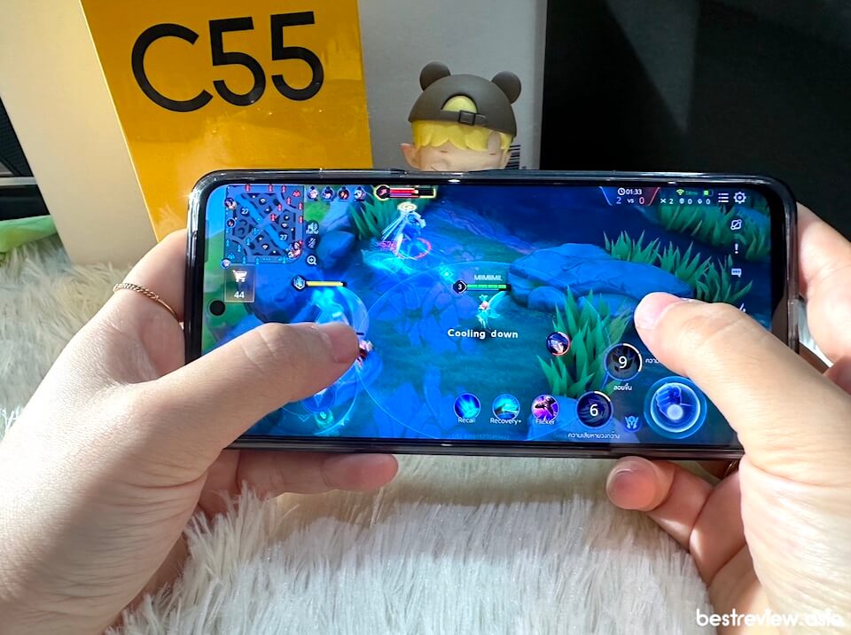 เราได้ทดลองใช้เล่นเกม ROV โดยใช้ realme C55 ภาพสมูทไหลลื่น สนองที่ดี เอฟเฟคสวยงาม