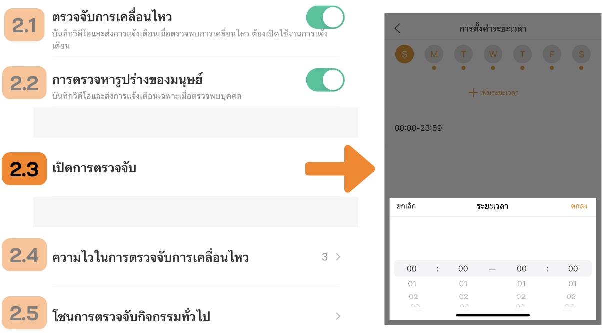 ทดสอบตารางเวลาตรวจจับ กล้องวงจรปิด IMOU รุ่น Cue 2 