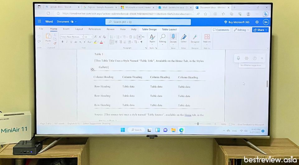 ทดสอบการทำงานเอกสาร บน Google Docs Editors 