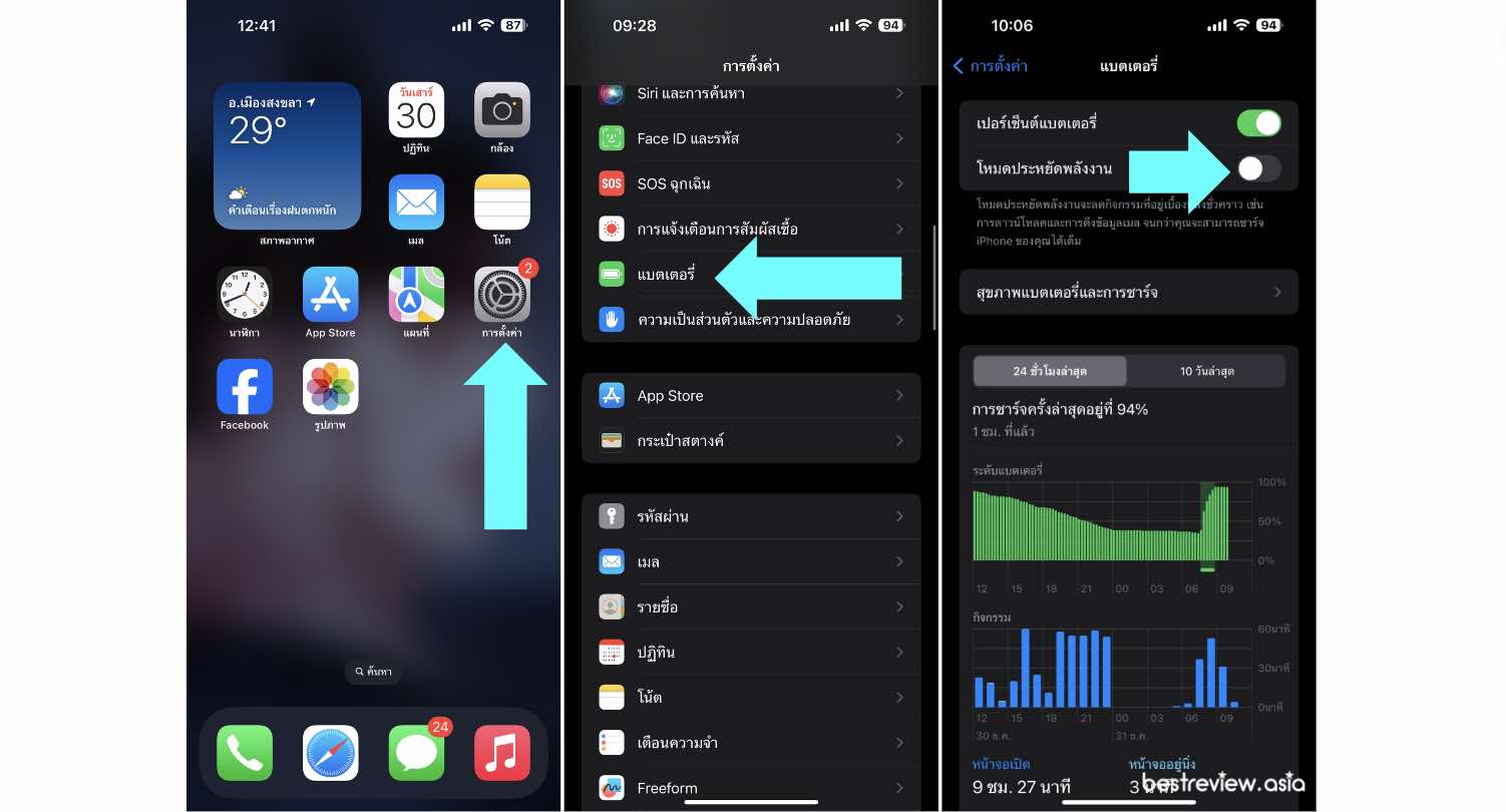 ยืดอายุแบตเตอรี่ iPhone ใช้โหมดพลังงานต่ำ (Low Power Mode)