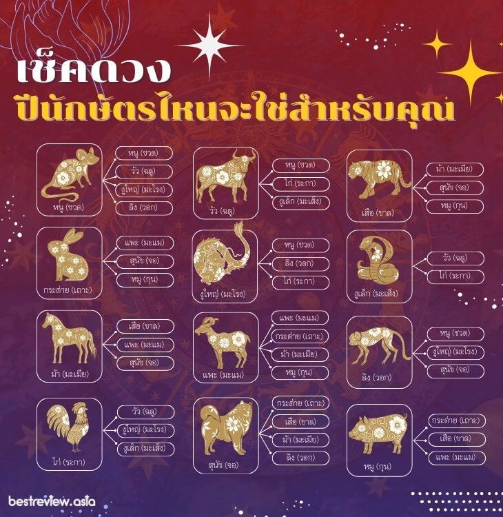 ปีนักษัตรของประเทศอื่น ๆ ในเอเชีย ปีนักษัตร นักษัตร 12 