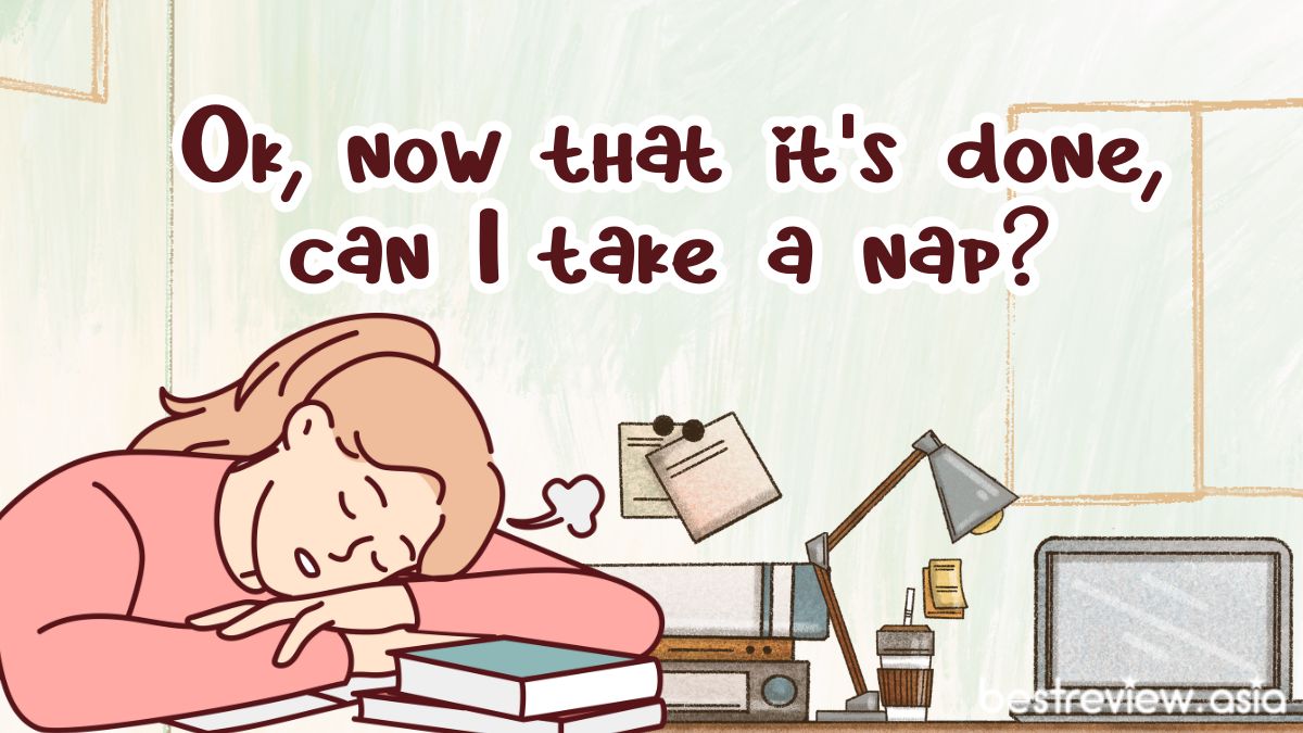 Ok, now that it's done, can I take a nap?โอเค เรียนจบแล้ว ไปนอนได้ยัง?​